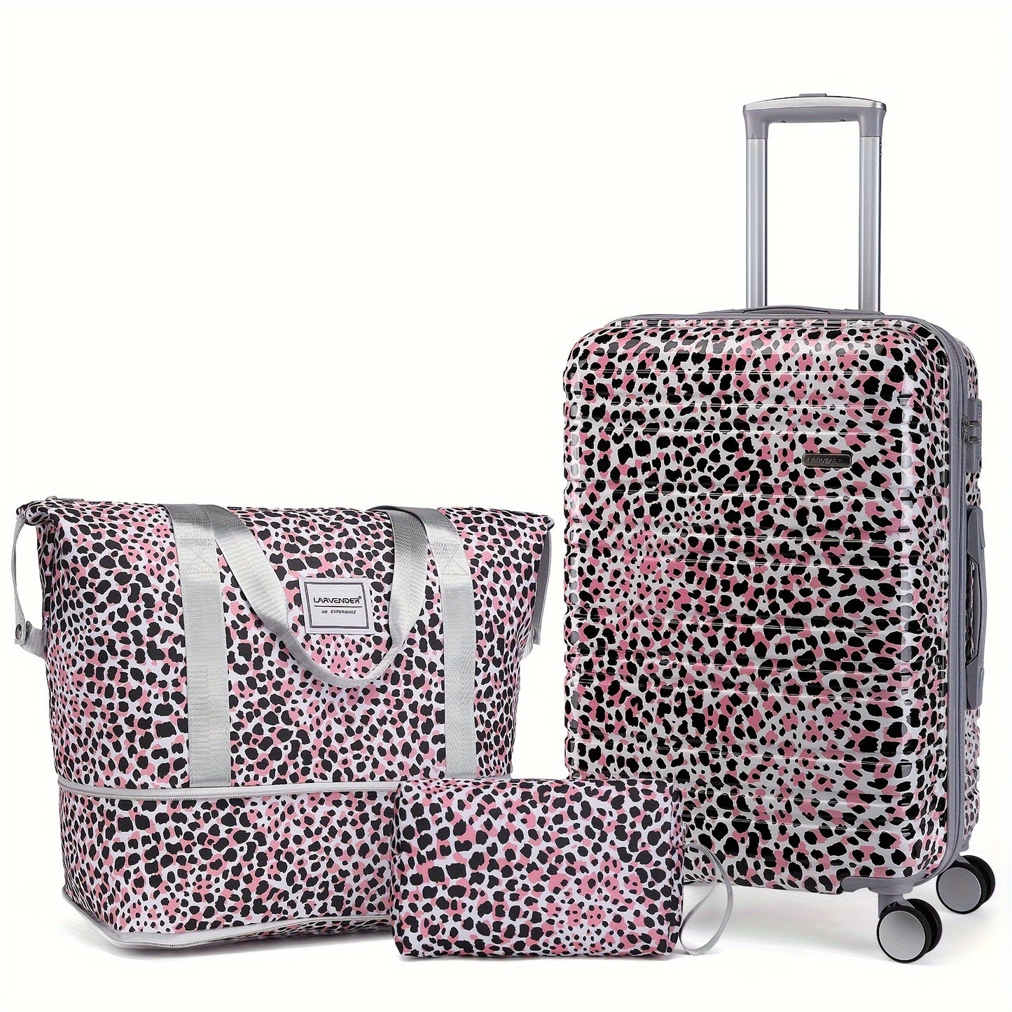 Luggage Sets 3 Piece, Hardside 20 IN Carry on Luggage Airline Approved PC+ABS Suitcase Set with Spinner Wheels TSA Lock, Lightweight Rolling Suitcase for Men and Women, Cheetah Print