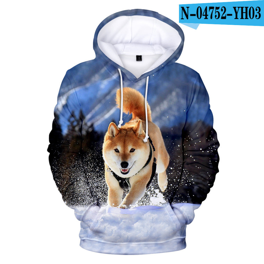Creative Casual Digital Printing Hooded Sweater men