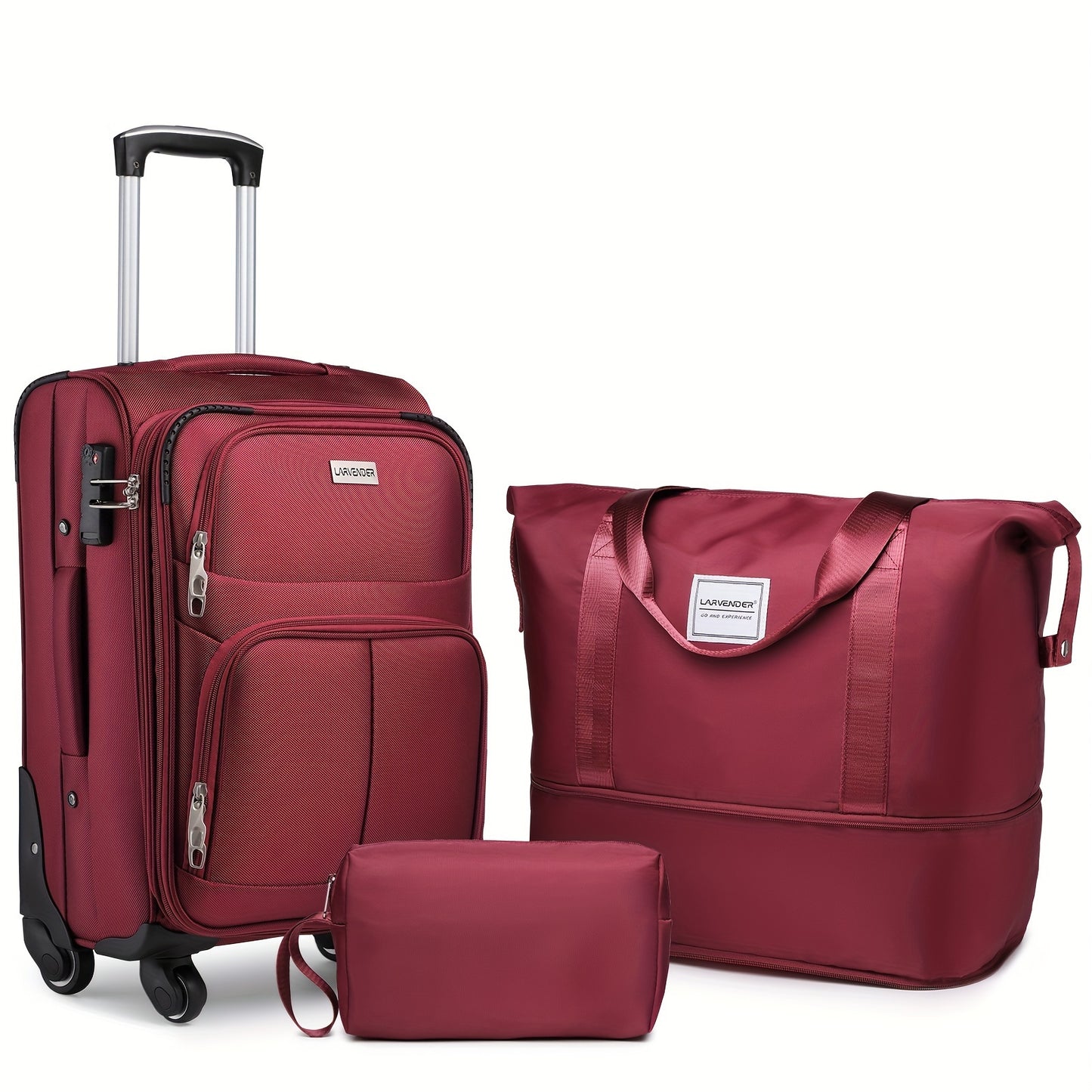 Softside Luggage Sets 3 Piece, Carry on Luggage 22x14x9 Airline Approved with TSA Lock Spinner Wheels, Lightweight Rolling Suitcase for Men and Women, Multicolor