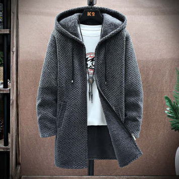 Jacket plus fleece hooded sweater coat men