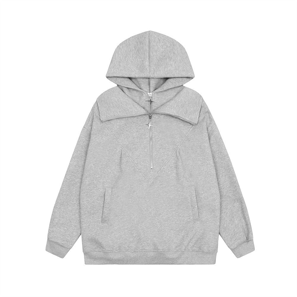 Half Zipper Hooded Sweater For Men