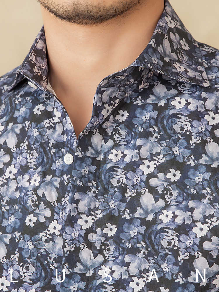 Fashion Printed Cotton Long Sleeve Shirt Spring And Summer Retro