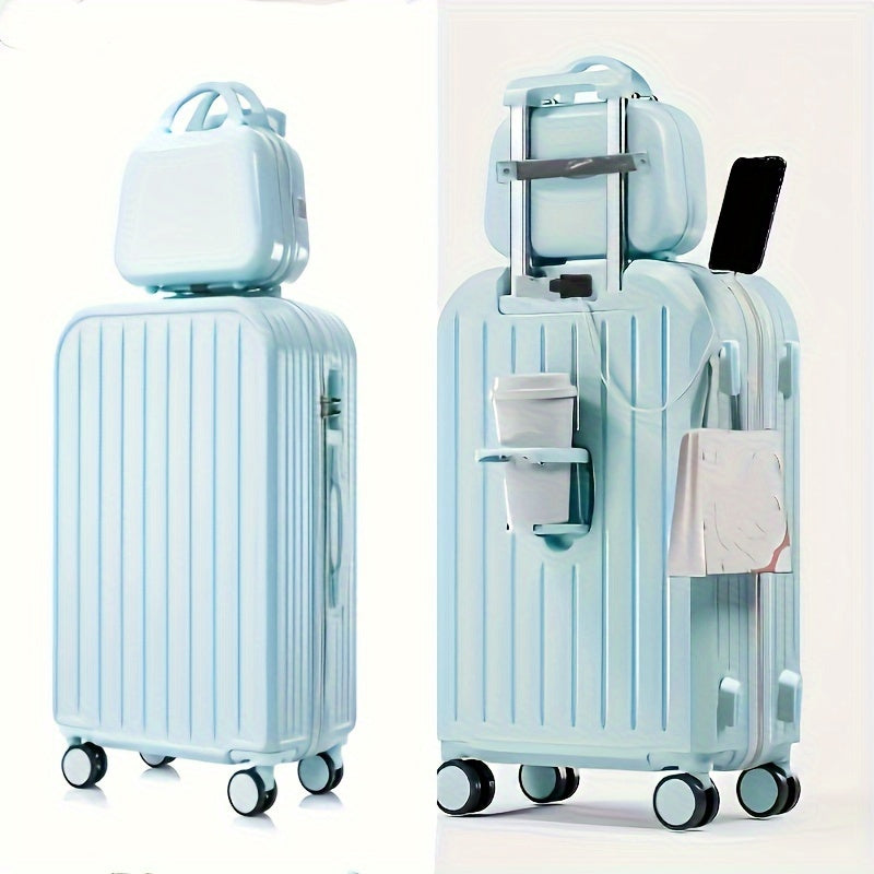 2pcs Hard Shell Luggage Set With ABS+PC Material, Simple And Classic Design Suitcase