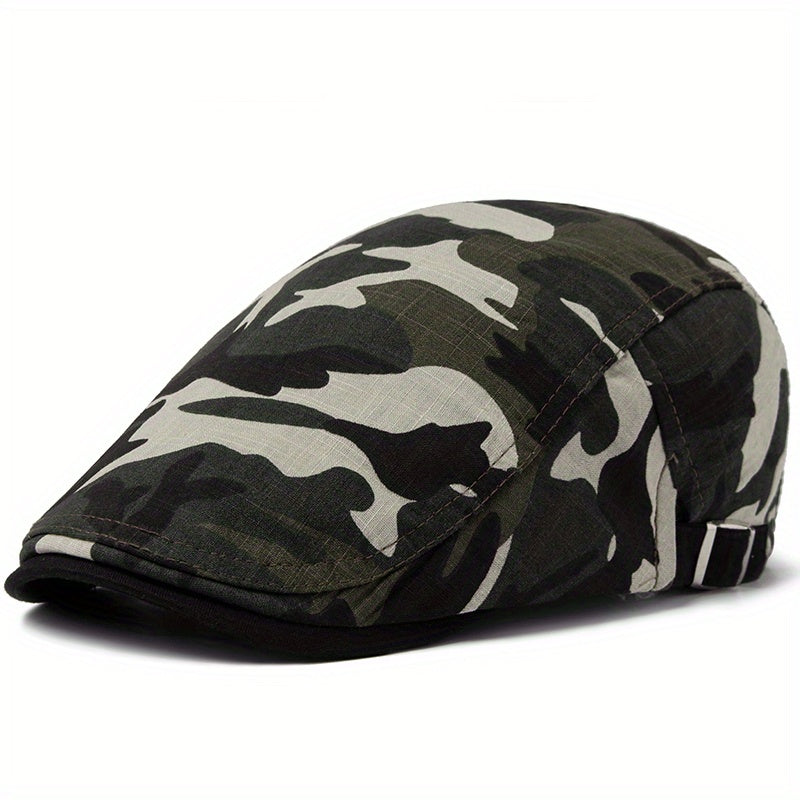 Fashionable Camouflage Beret for Men and Women - Soft, Lightweight Newsboy Cap for Spring, Summer, Autumn - Outdoor Casual Hat, Thin, Caps
