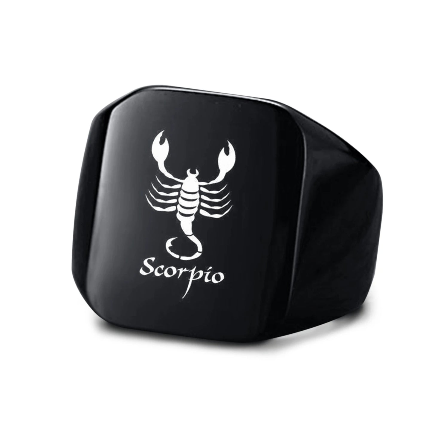 Vnox 18mm Signet Ring For Men Women, The Zodiac 12 Horoscope Constellation Sign Finger Band, Stainless Steel Aries Punk Ring