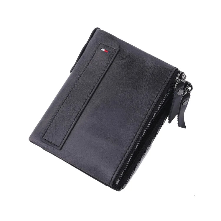 Men Wallets 100% Genuine Cow Leather Short Card Holder Leather Men Purse High Quality Luxury Brand Male Wallet