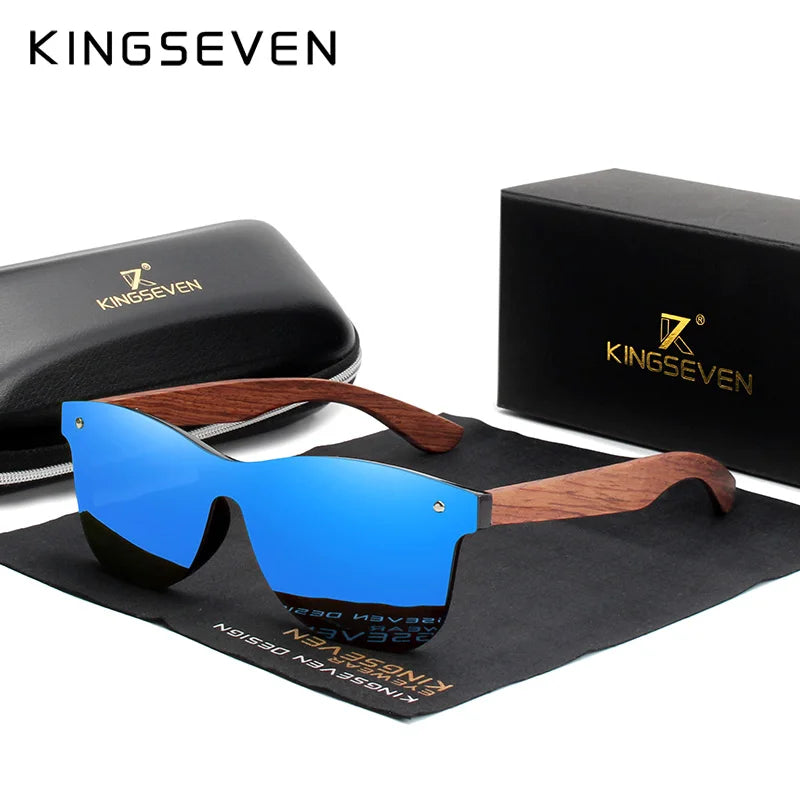 KINGSEVEN Natural Wooden Sunglasses Men Polarized Fashion Sun Glasses Original Eye Protection Eyewear Oculos De Sol Masculino