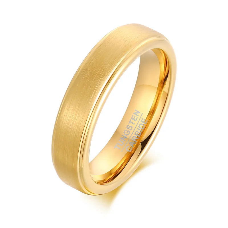 5mm Men Women Wedding Band Tungsten Carbide Ring Brushed Beveled Edge Size 6-12 Couple Wedding Jewelry Gift