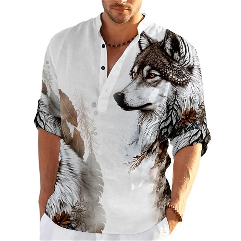 Men's Loose Casual 3D Printed Shirt Short Sleeved