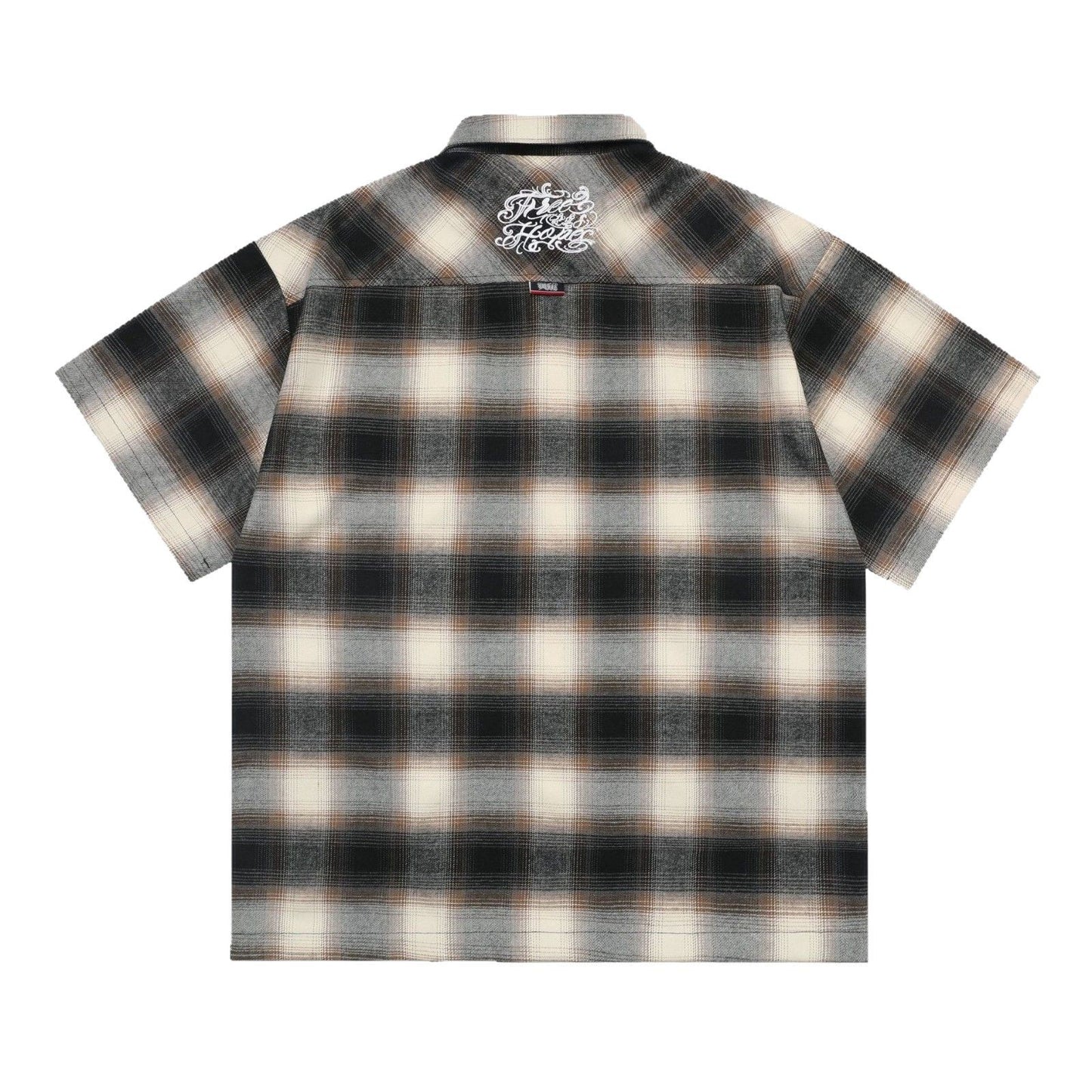 Large Plaid Classic Pocket Half Sleeve Cardigan Short Sleeve Shirt