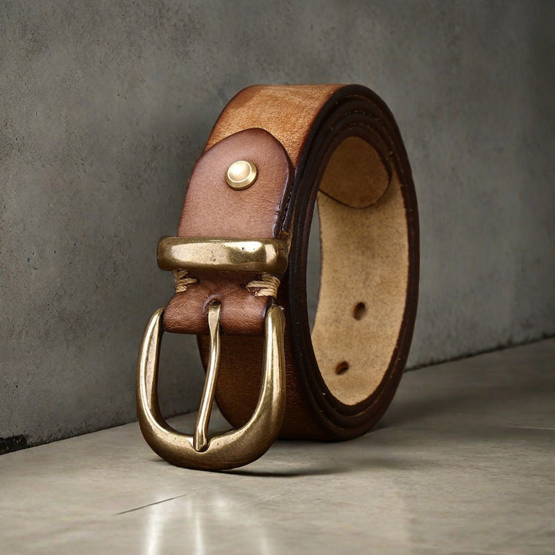 Belt First Layer Pure Cattlehide Men's Casual Jeans Belt