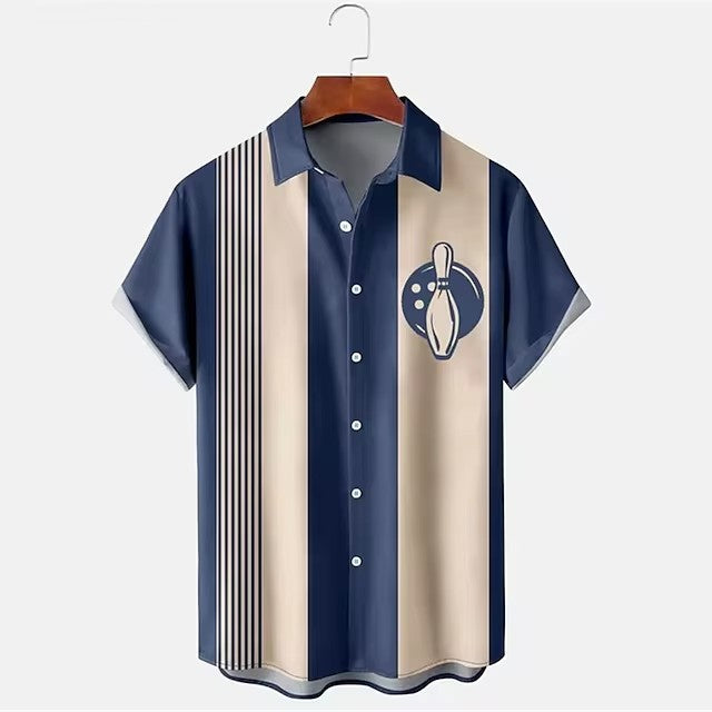 Men's Shirt Bowling 3d Digital Printing