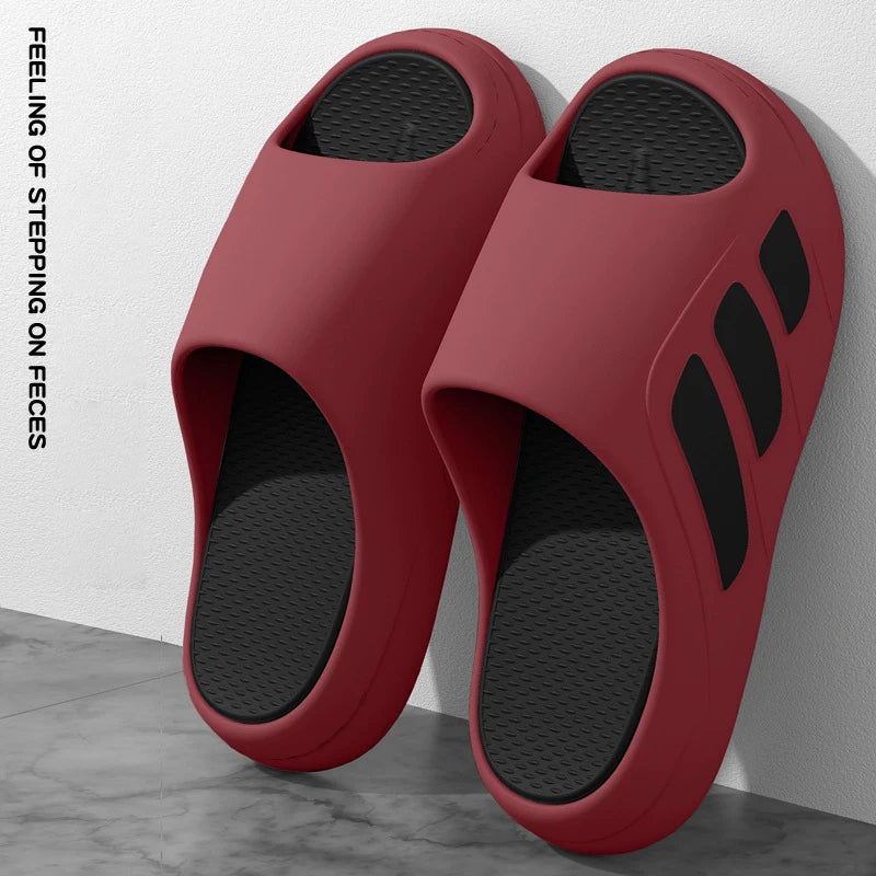 New Men Slippers Slides with a Sense High Aesthetic Value External Wear Anti Slip Thick Bottom, Beach Cool Slippers for Men