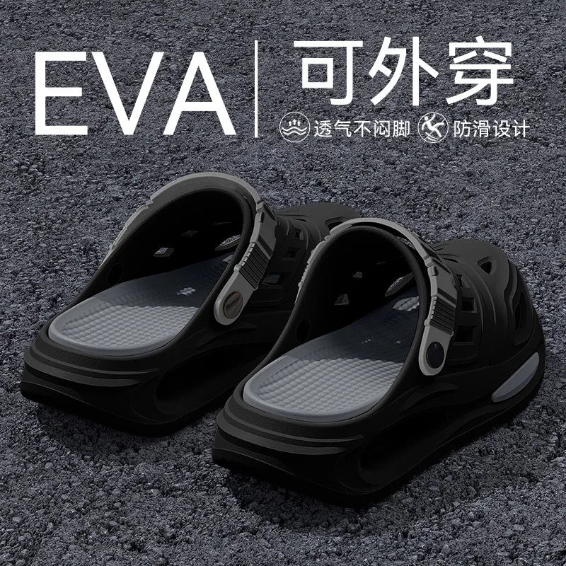 Men's summer outdoor sandals for 2025, new trendy thick sole, anti-slip, odor-resistant, two-way wear, men's flip-flops