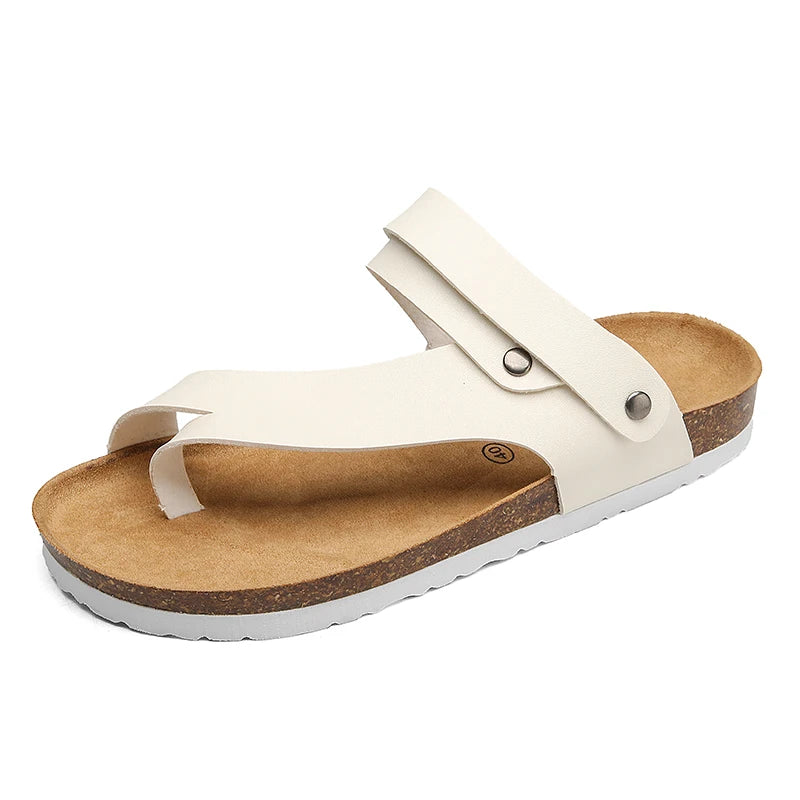 Mens Outdoor Open Toe Sandals Summer Breathable Beach Shoes Casual Sandals Indoor Soft Bottom Thickening Comfortable Non-slip
