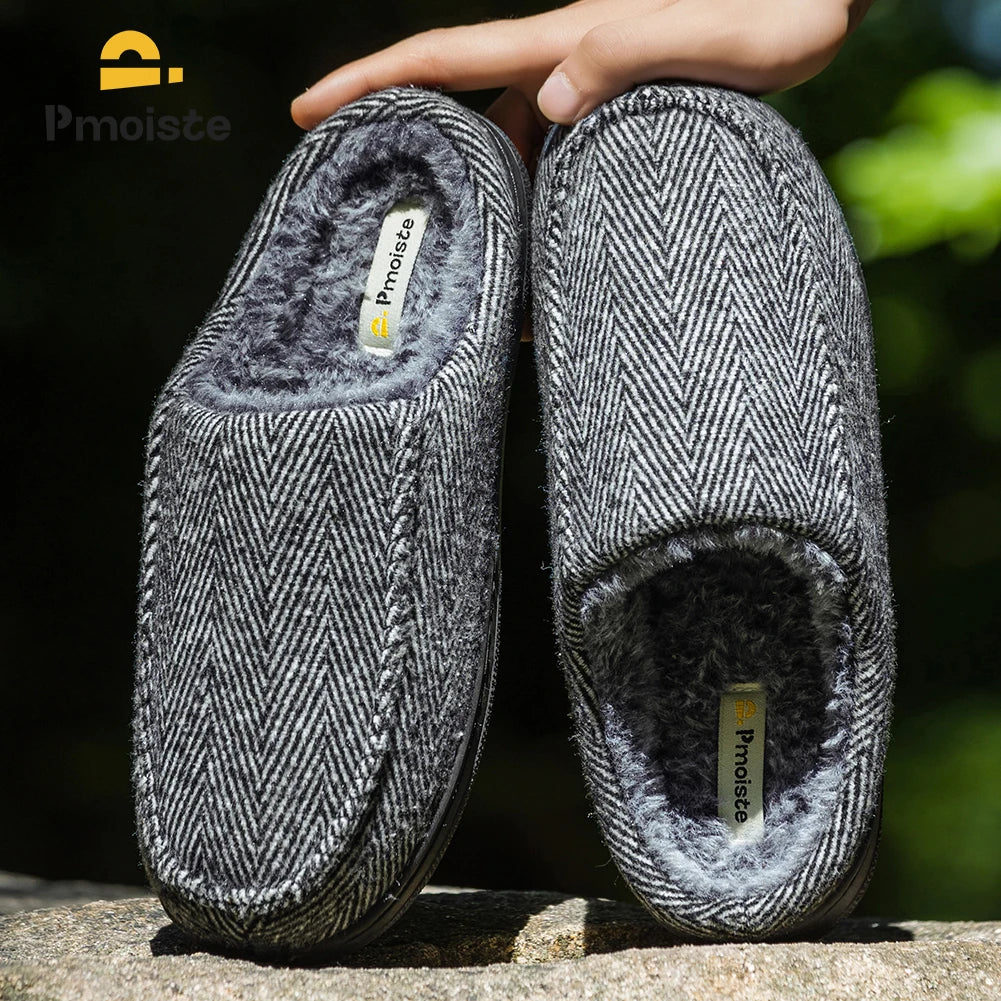 Winter Slippers for men Garden Non slip Comfortable Warm Soft Bedroom Platform Living Room Memory Foam Indoor House Shoes Home