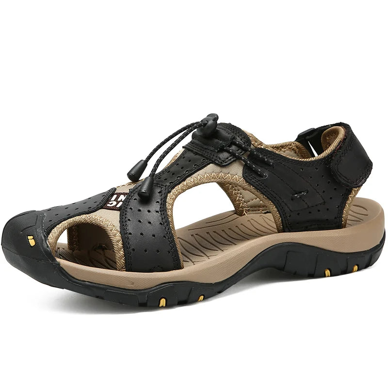 Summer Hiking Sandals for Men Quick Dry Outdoor Trail Walking Closed Toe Water Sandals Casual Lightweight Summer Beach Shoes