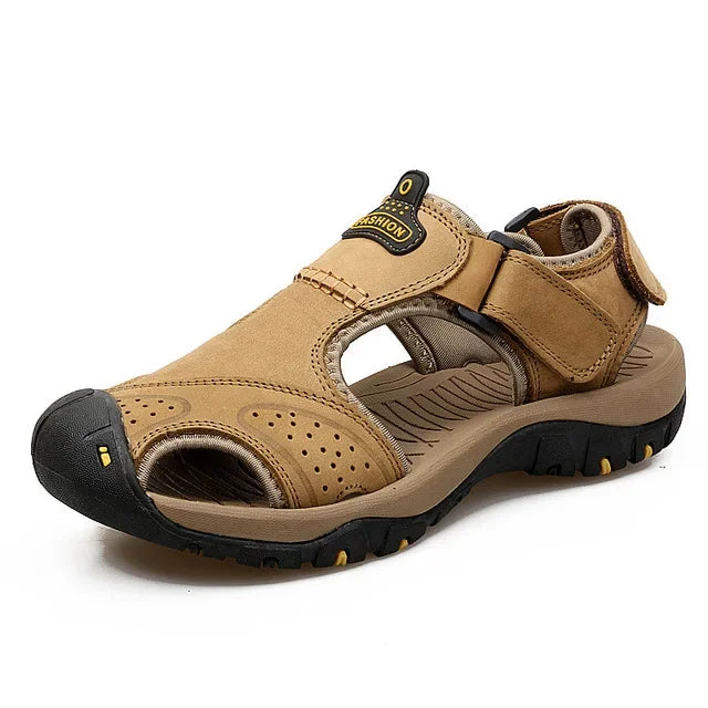 2025 Genuine Leather Men Shoes Summer New Large Size Men's Sandals Men Sandals Fashion Sandals Slippers Big Size 38-47