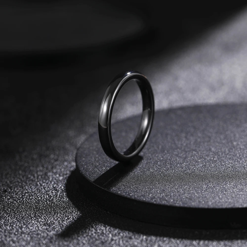 Kolmnsta 2/4/6mm Black Brushed Fashion Ceramic Ring Women Men Wedding Rings Engagement Band Female Jewelry bague Plus Size 4-14