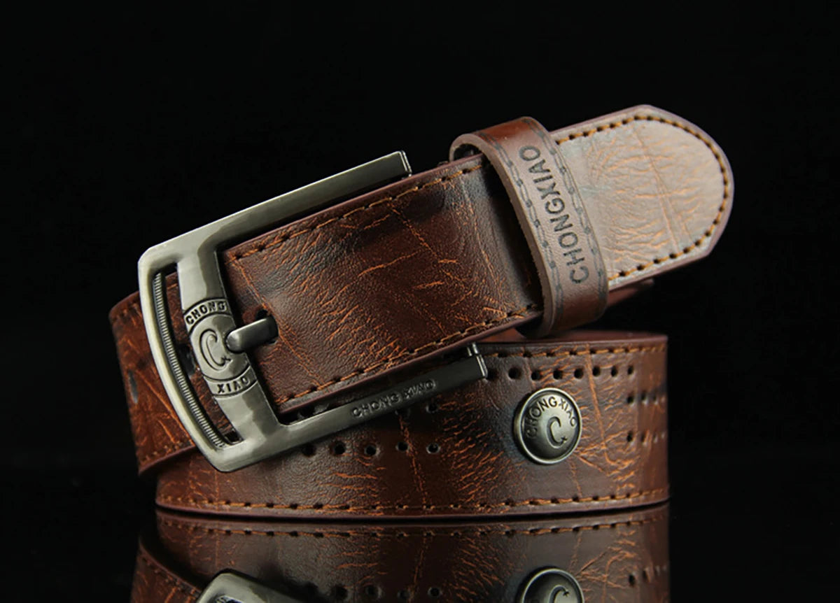 Men's Belt PU Alloy Square Buckle Business Belts Winter Pants Waistband Belts For Men Jean