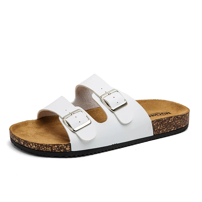 Fashion Classic Unisex Slippers For Men Comfortable Summer Cork Shoes For Men Outdoor Sandals Microfiber