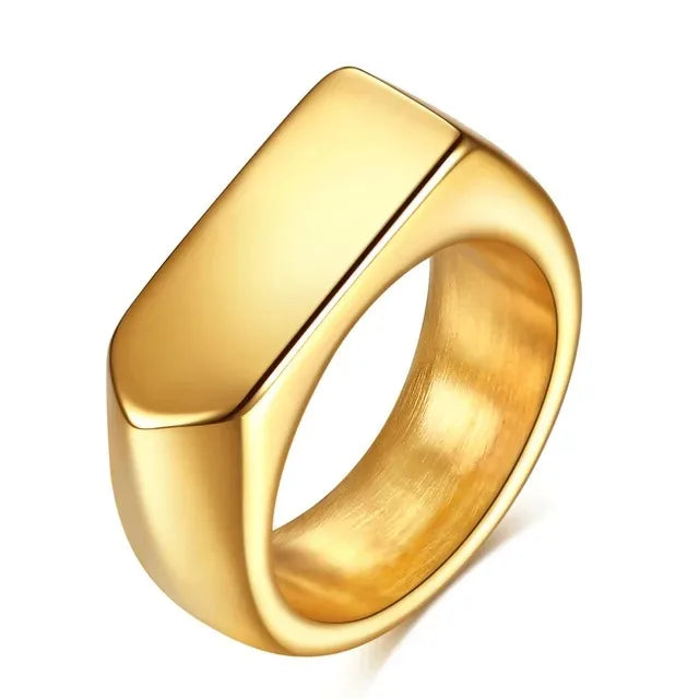 Customized Women Signet Ring Name Letter Pattern Logo Stainless Steel Rings Punk Candid Fashion Jewelry Male Wedding Accessories
