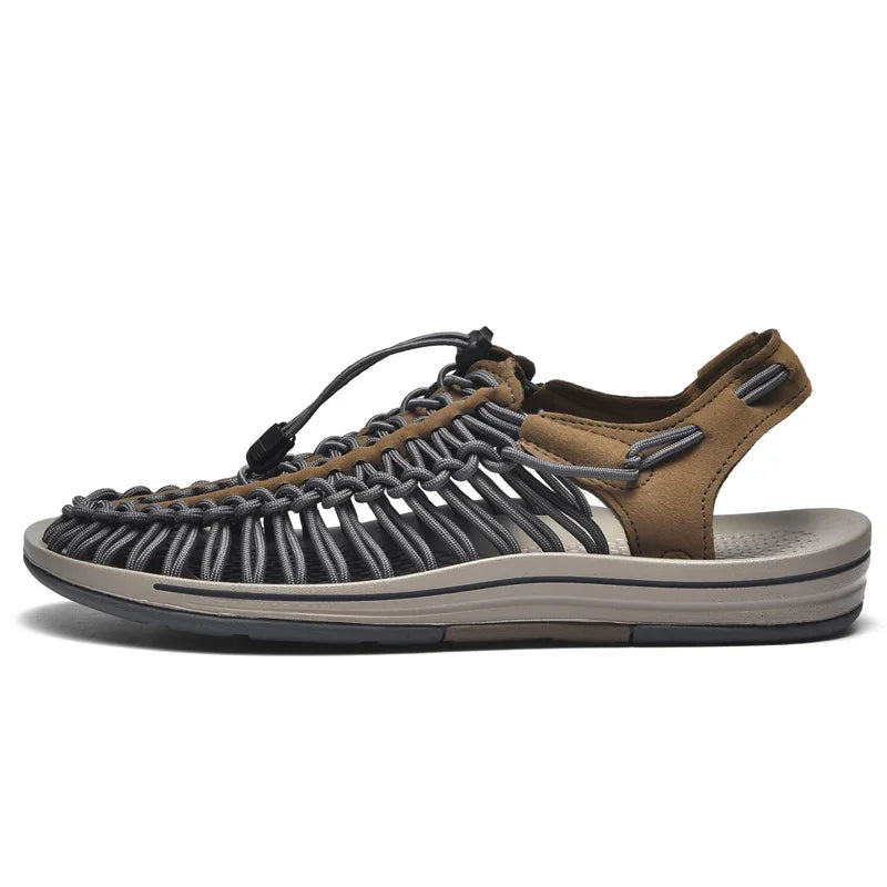 2025 Summer Men Sandals Genuine Leather Mens Casual Shoes Outdoor Men Leather Sandals for Men Beach Shoes Roman mens Shoes