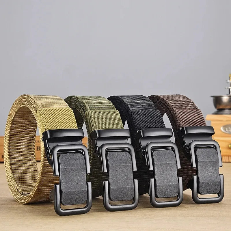 Ratchet Belts for Men, Tactical Belts for Men, Nylon Groove Belt Strap with Adjustable Buckle for Mens Belts Casual
