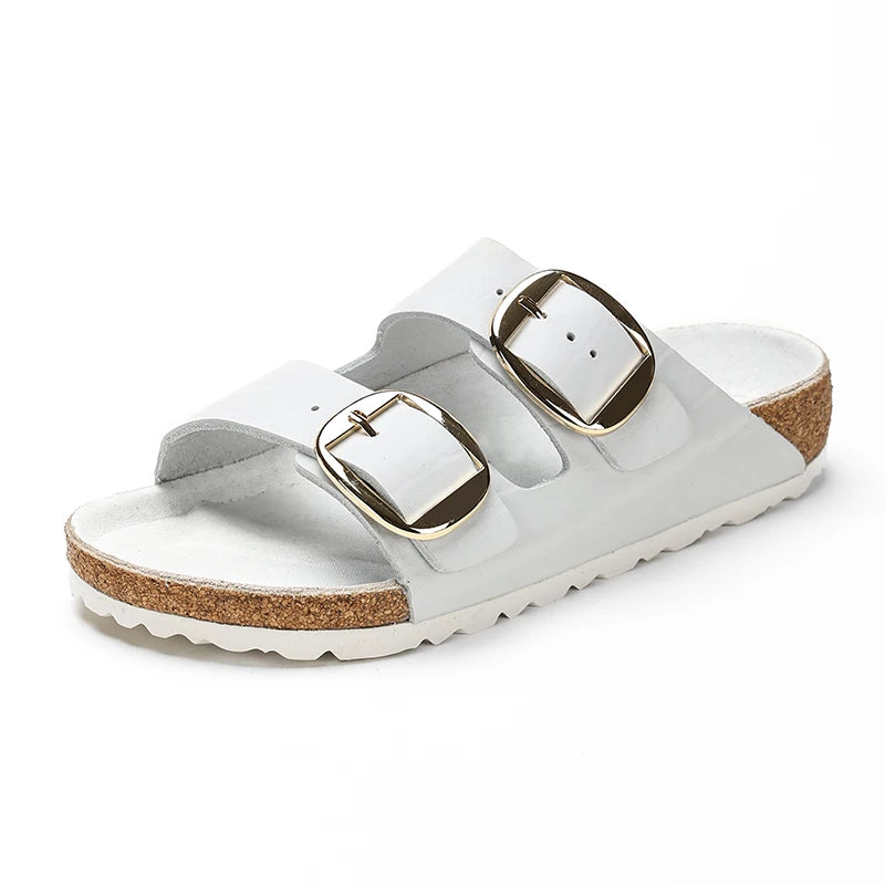 Couple's New Genuine Leather Slippers Summer Men's and Women's Water Beach Shoes Casual Sports Sandals Non slip Breathable Shoes