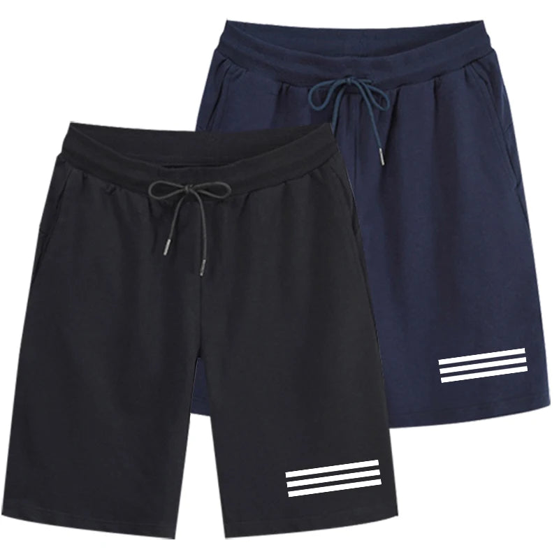 2 Pcs Mens Shorts Trend Print Jogging Short Trouser Casual Fitness Sports Man Shorts Hot Sales Breathe Knee Shorts Summer Travel