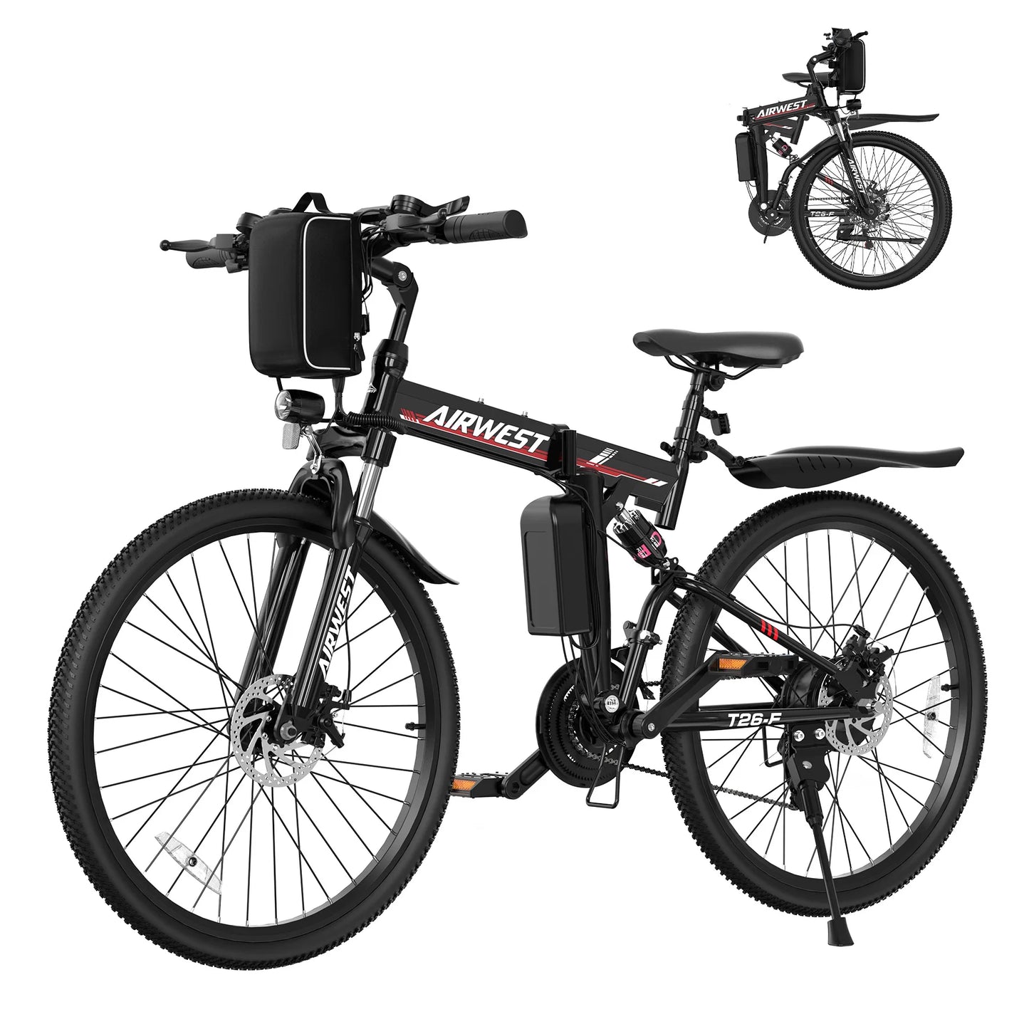 Airwest X5 Adult Electric Bike, 750W Peak Power, 48V 13Ah Battery, 20“*4 Fat Tire Ebike, 28MPH, UL 2849, 1 Year Warranty