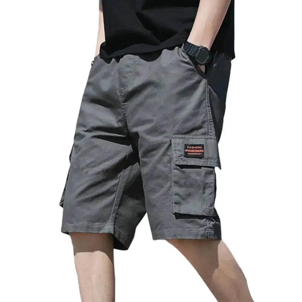 Men Shorts Men's Cargo Shorts with Multiple Pockets Elastic Waist Breathable Fabric for Summer Sports Streetwear Men Cargo