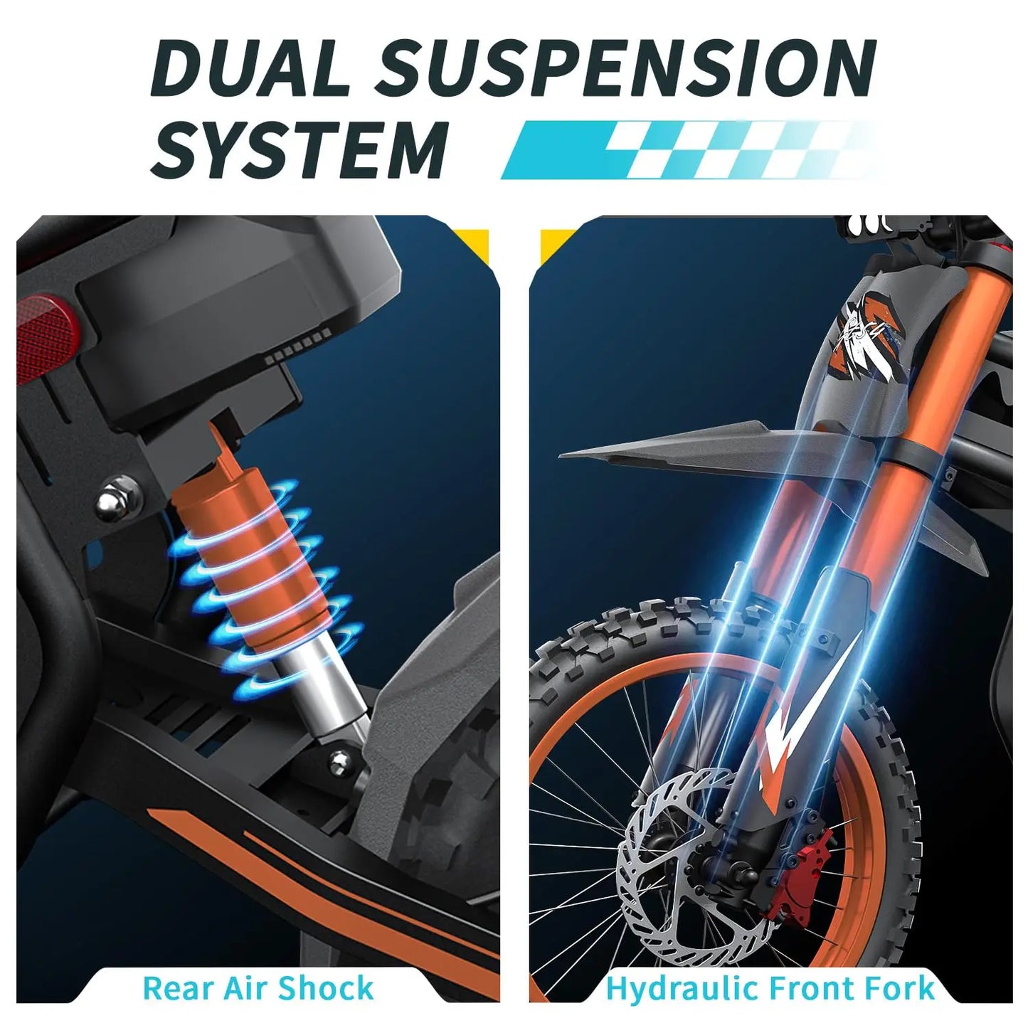 3000W Electric Dirt Bike 50MPH 25in Fat Tire Dual Removable 60V Battery All-Terrain Off-Road Snow Sand Adult Teen Custom