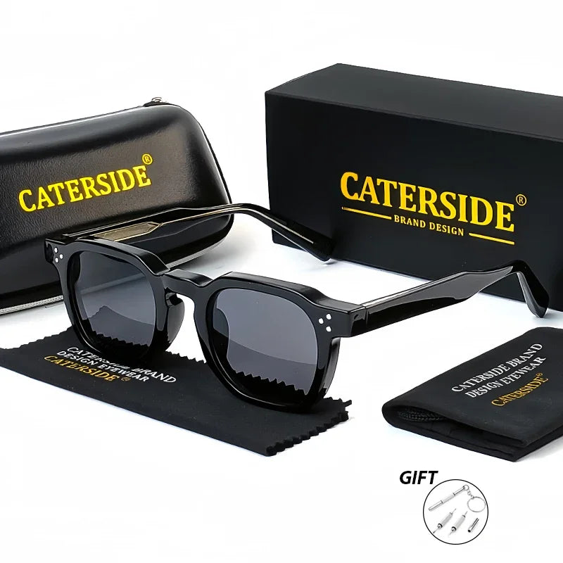 CATERSIDE Fashion Prescription Sunglasses 1.56 Refractive Index Lens Men's Small Square Frame Women's Optical Sun Glasses