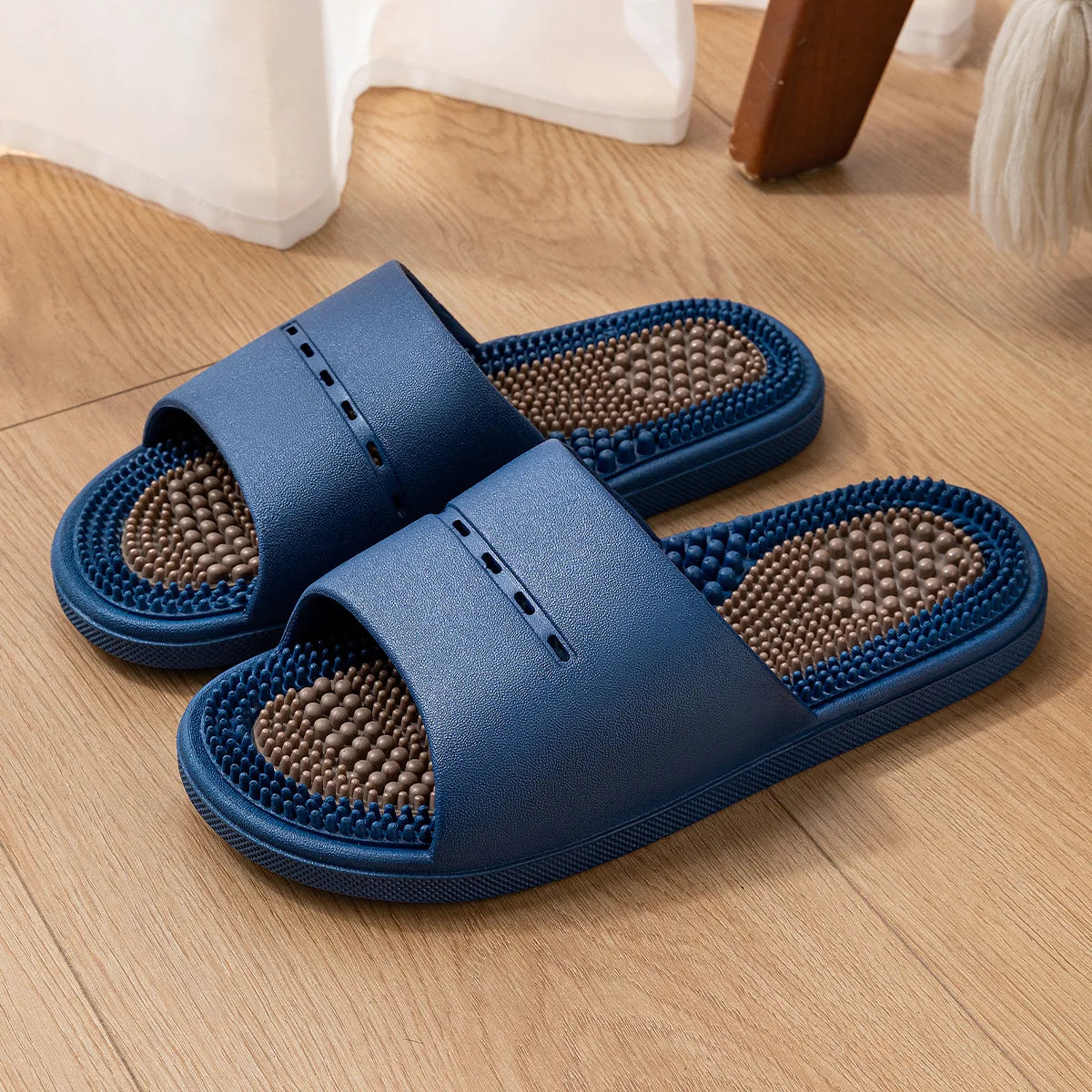 Home Slippers Men Women Massage Slides Summer Beach Sandals Casual Flip Flops Indoor Outdoor Shoes Bedroom Bathroom Flats