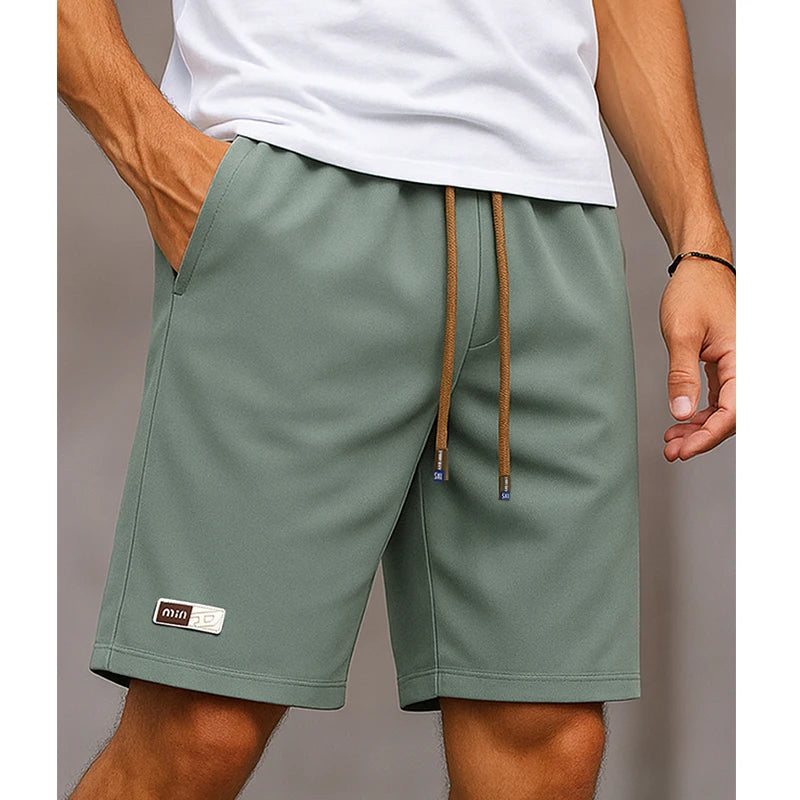 Shorts for Men Casual Summer Streetwear Men Daily Plain Basic Drawstring Bermuda Shorts Lightweight Breathable Knee Length