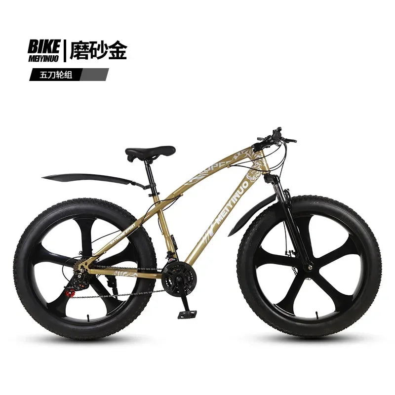 A Snowmobile 26 Inch Double Disc Wide Tires off-Road Speed Bike Adult Knight Bicycle Mountain Bike