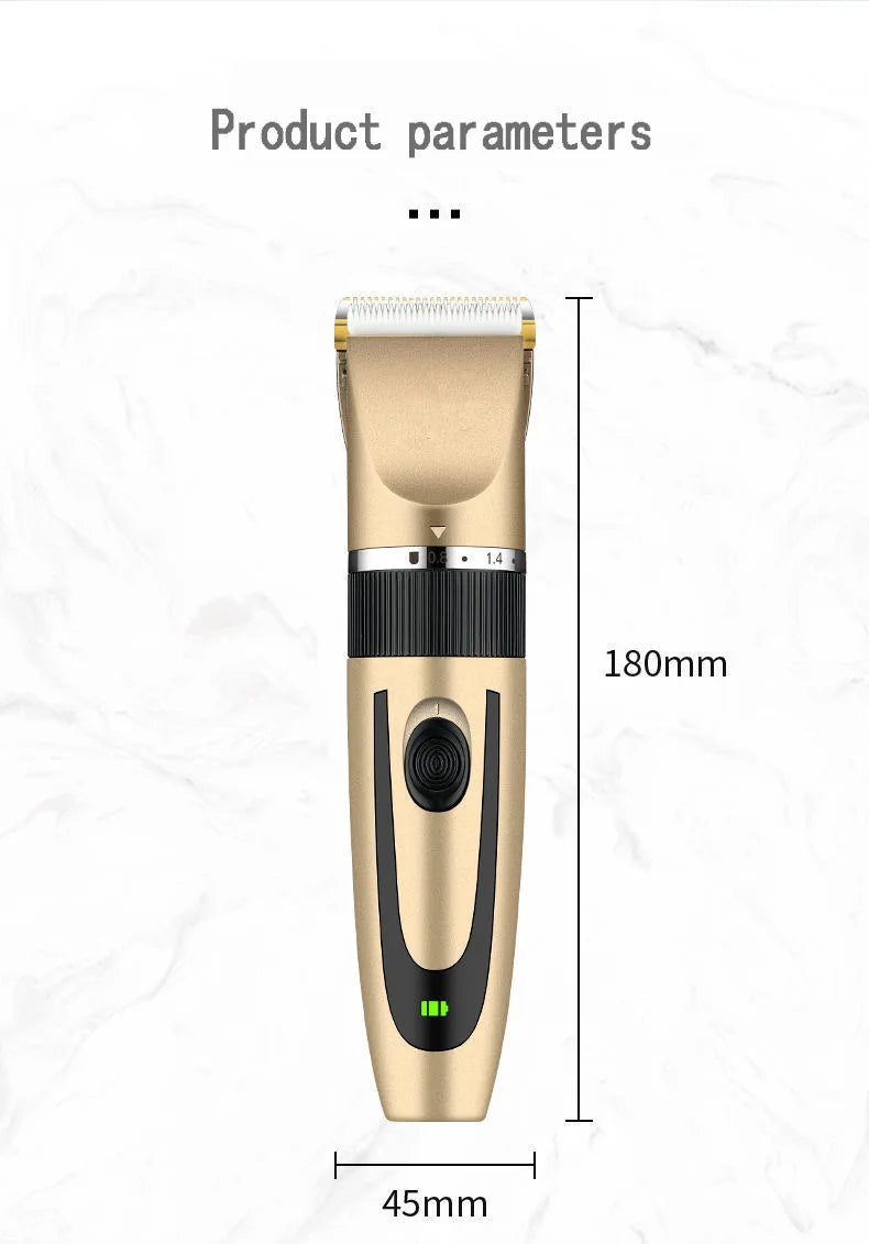Rechargeable Electric Hair Clipper and Shaver for Men, Adjustable Beard Blade Razor, Pet Clipper