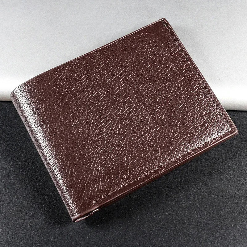 New Men's Wallet Genuine Leather Men Wallets Premium Product Real Cowhide Wallets for Man Short Black Walet Portefeuille Homme