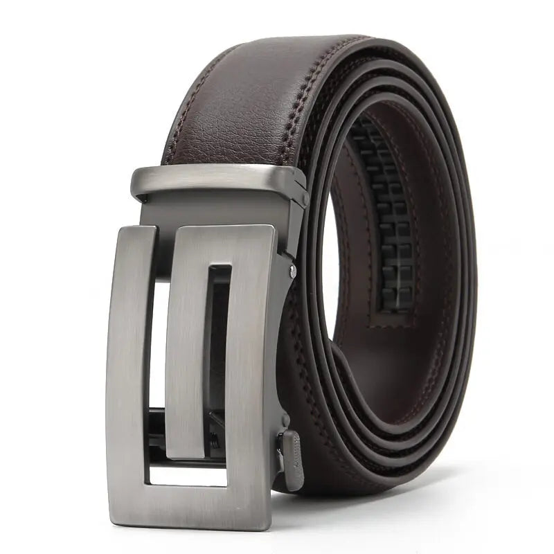 Belts Men Automatic Buckle Design Genuine Leather Belt For Men Luxury Leather Men's High Quality Male belt 110-130cm