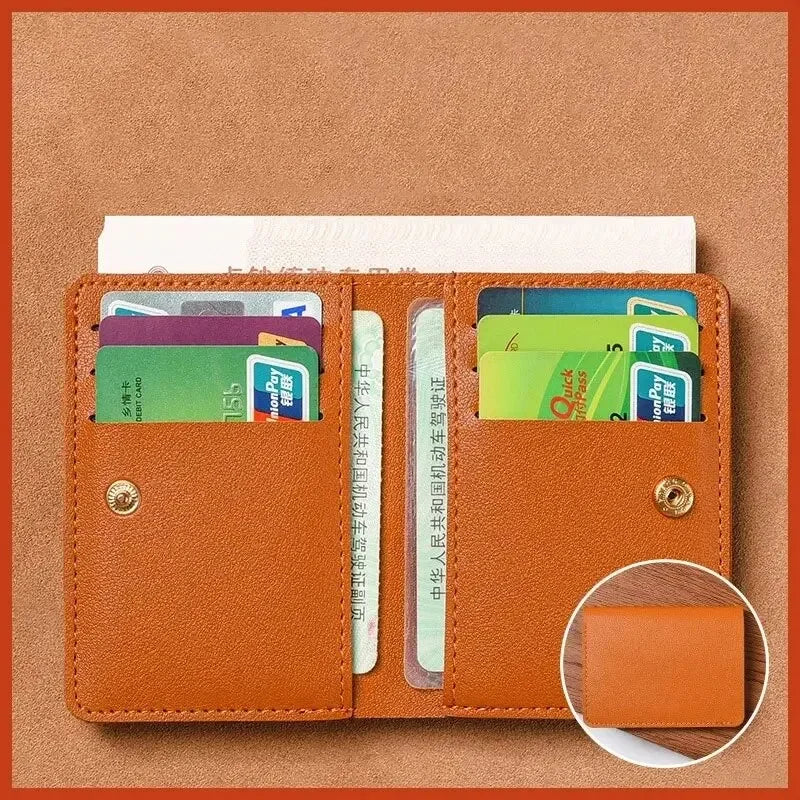Leather Small Wallet for Men Short Simple Women's Purse Fashion Ultra Thin Credit Card Bag Coin Purse