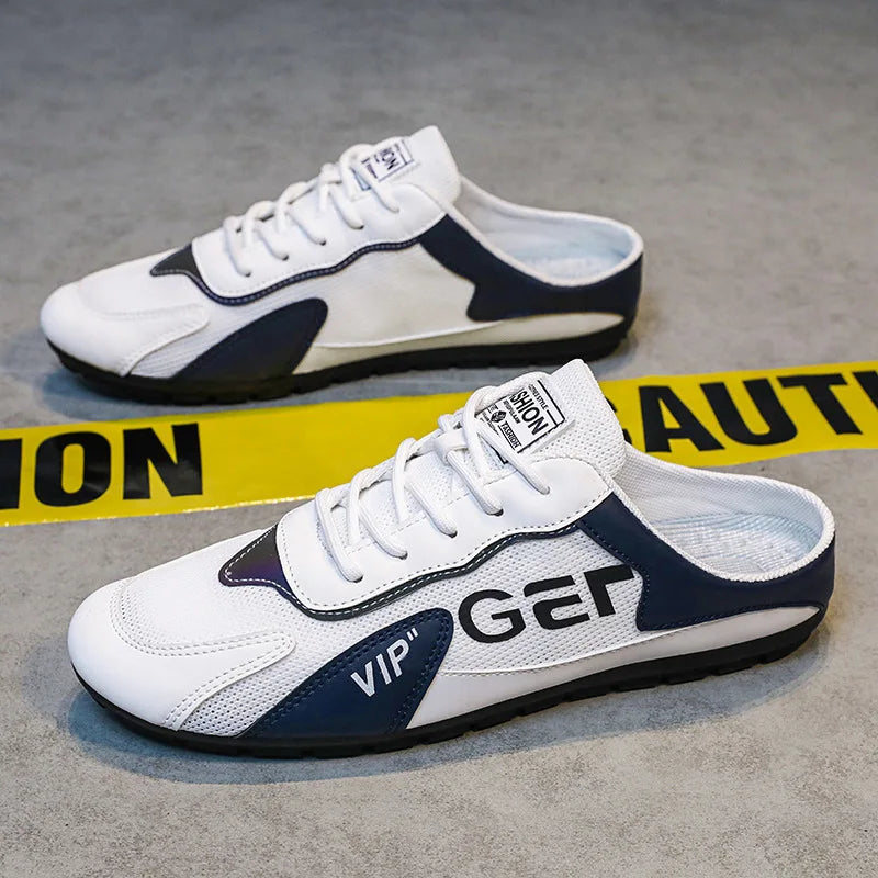Men Slippers Trend Baotou Shoes for Men Summer Breathable Casual Shoe Vulcanized Flats Male Sneakers Half Slip-on Shoes 2026