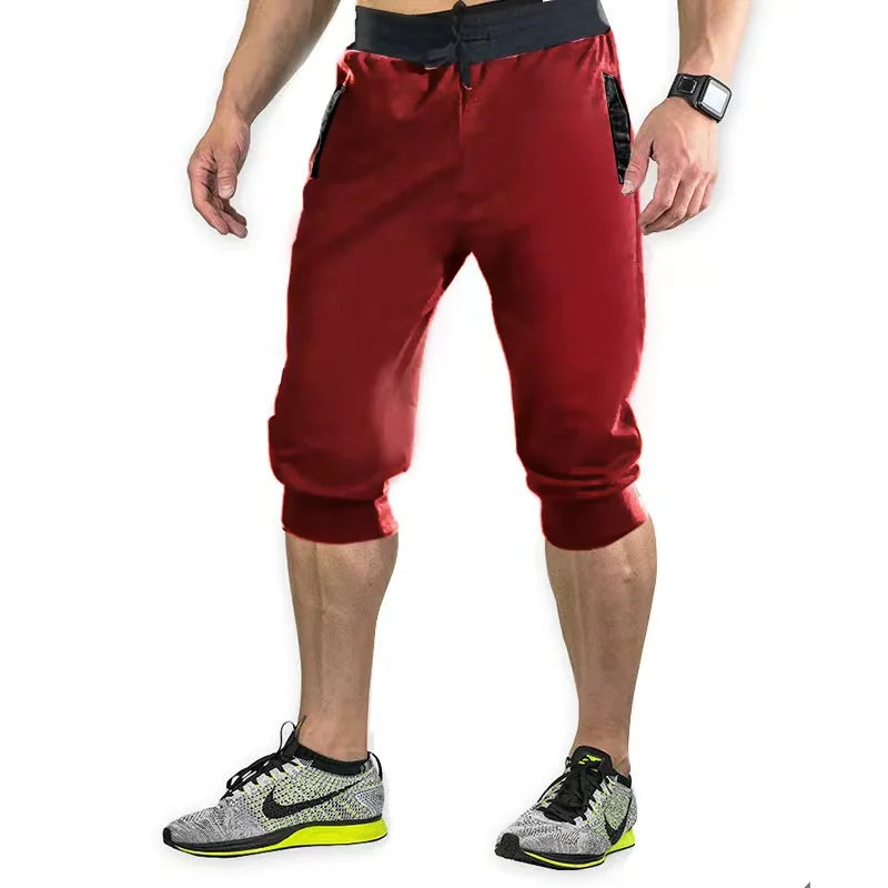 2023 New Summer Shorts Men's Fashion Causal Shorts Cropped Trousers Beach Shorts Man Breathable Cotton Gym Short Sweatpants