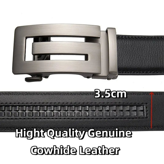 Belts Men Automatic Buckle Design Genuine Leather Belt For Men Luxury Leather Men's High Quality Male belt 110-130cm