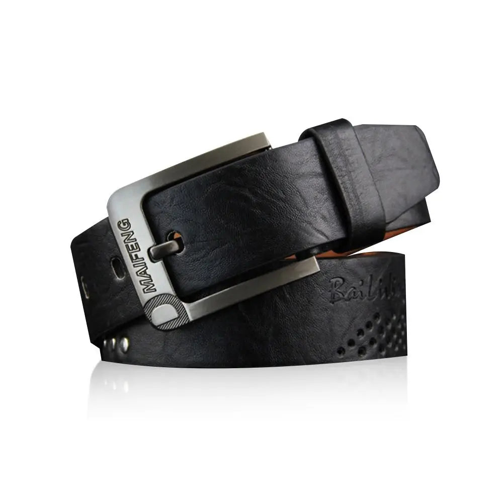 Men's Genuine Leather Belt Luxury High Quality Classic Buckle Business Cowboy Vintage Waistband Alloy Belts
