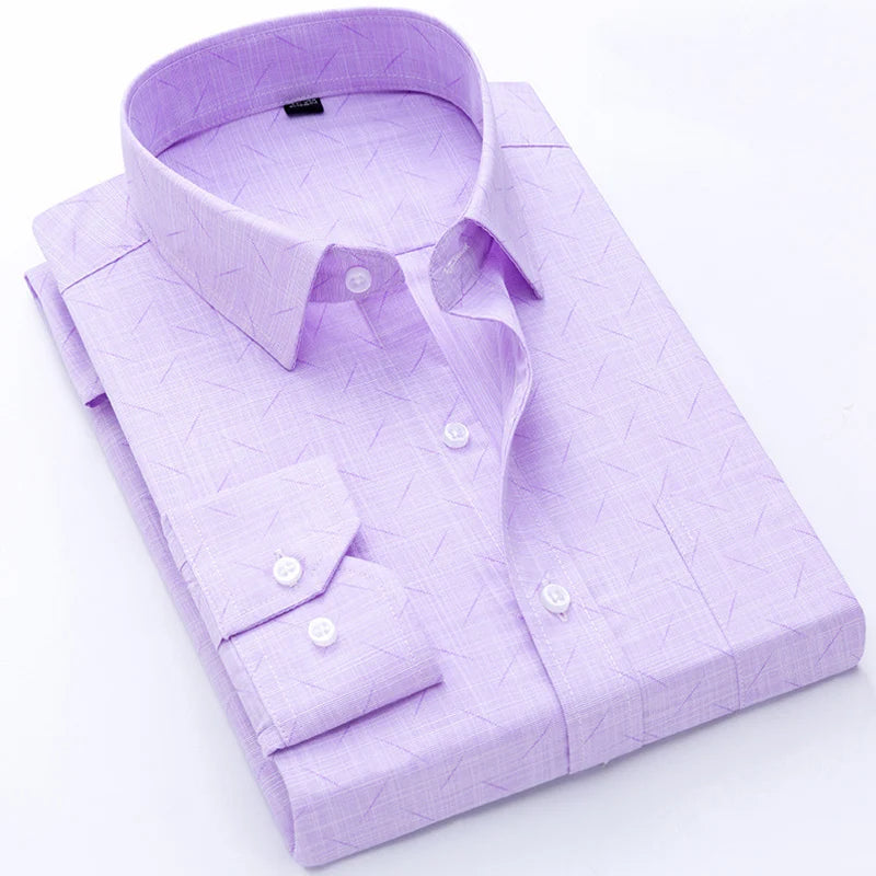 New Cotton High Quality Luxury Original Men's Long Sleeves Social Formal Elegant Shirts for Men Striped Casual Designer Clothes