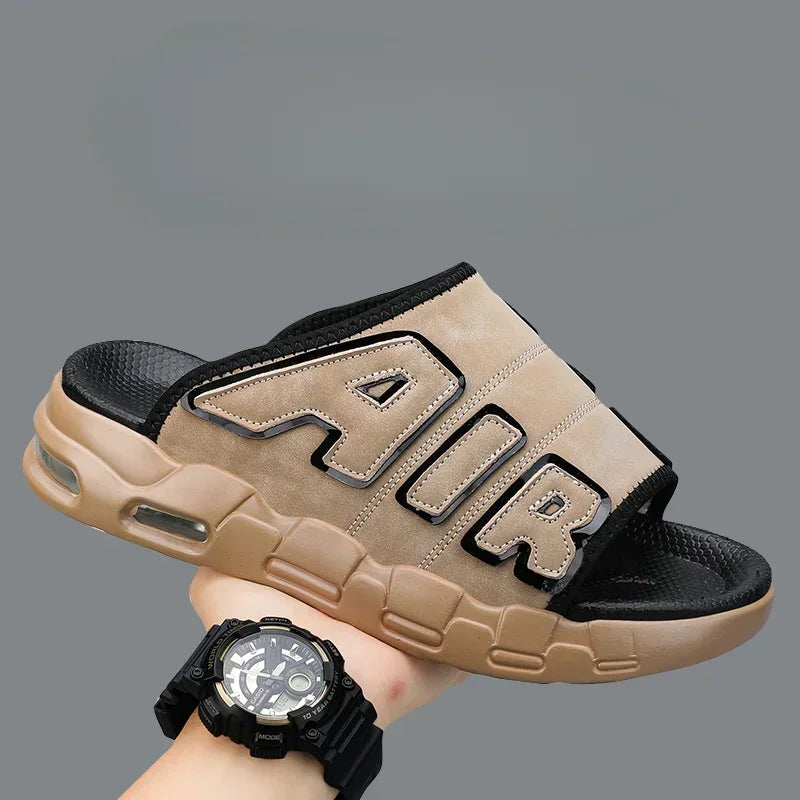 Men's Slippers 2025 Summer New Casual Slippers Fashion Air Cushion Sports Slippers for Men Non Slip Beach Shoes Designer Slides