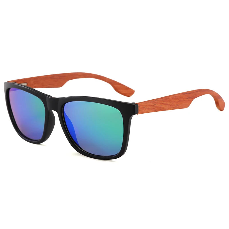 Wooden Square Sunglasses Women Men Vintage Fashion Luxury Sun Glasses Fishing Driving Eyeglas Lady Man UV400 Protective Glasses