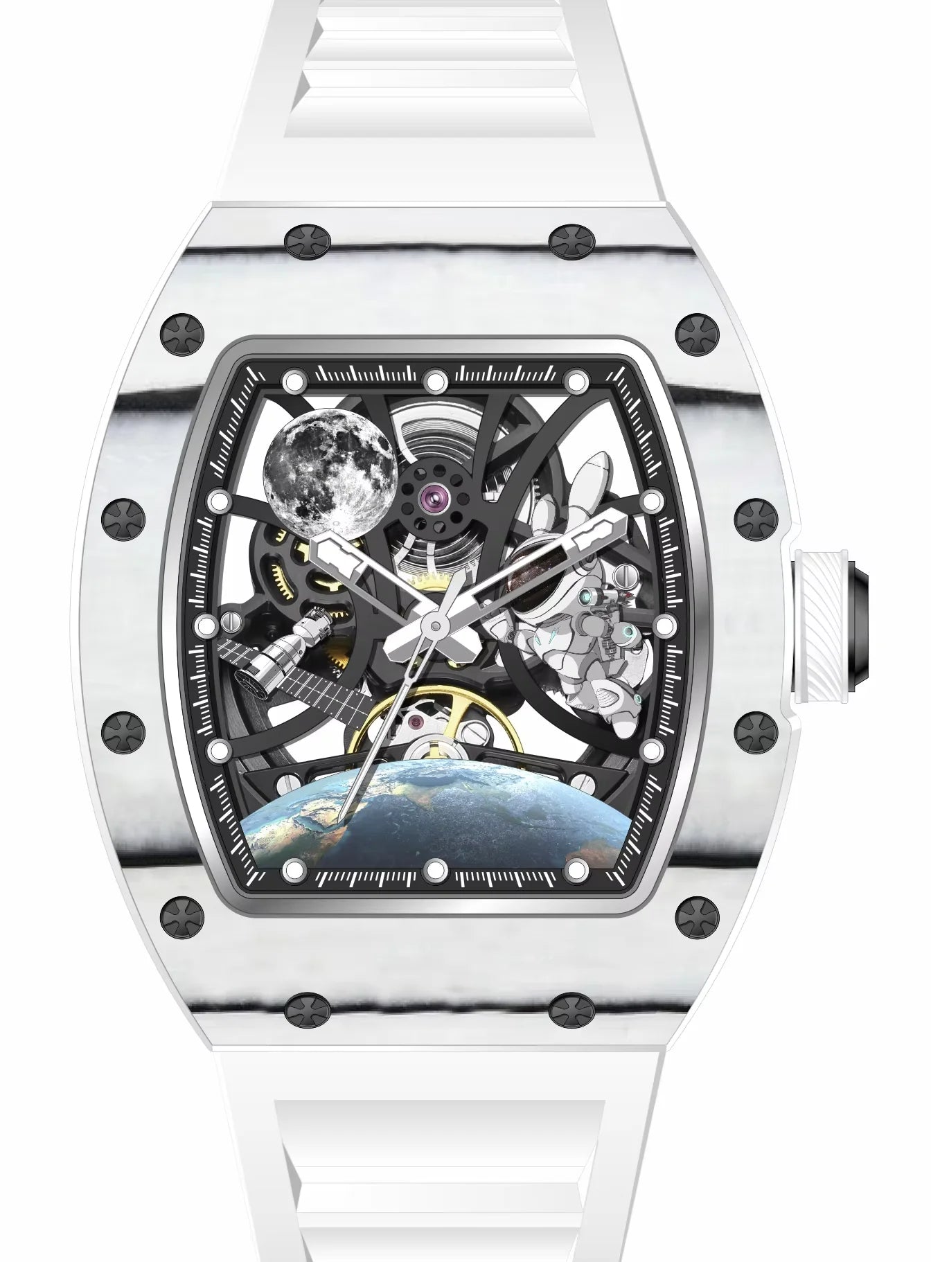 2025 High Quality Men's Automatic Watch with Stylish Sports Silicone Strap  Waterproof Mechanical Watches for Active Lifestyles