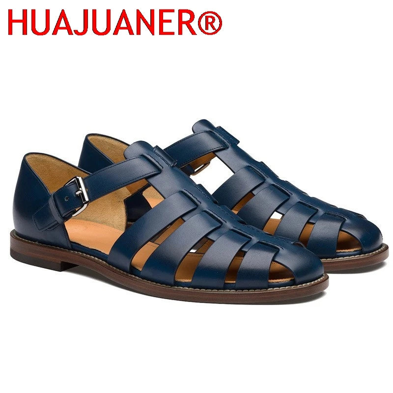 Summer Men's Sandals Leather Dress Shoes Outdoor Soft Pointed Formal Men Wedding Sandals Classic Light Slippers Sandals Sneakers